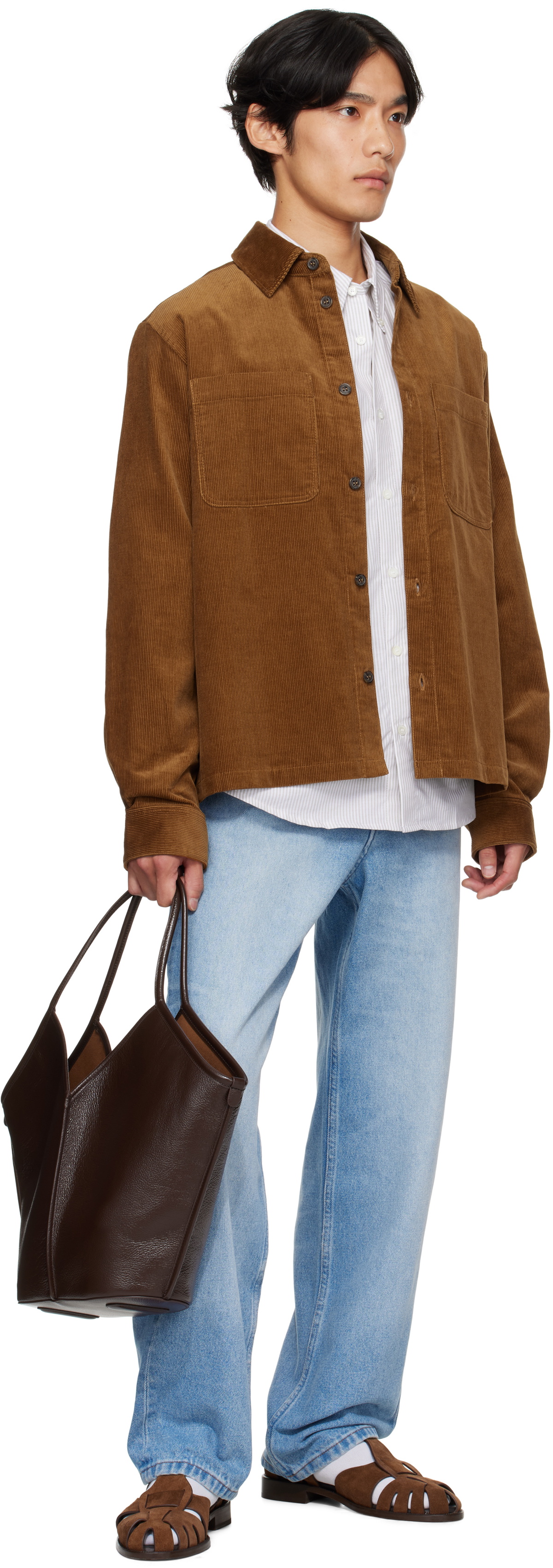 HEREU Brown Calella Distressed Tote