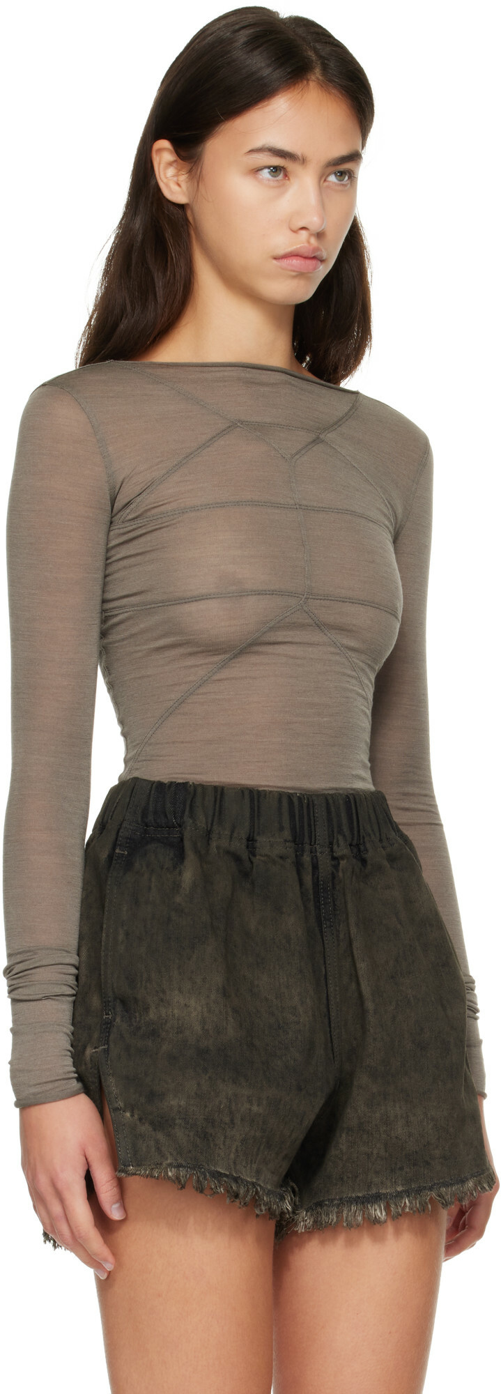 Rick Owens Gray Tower LS Temple T-shirt