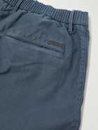 Incotex - Tapered Pleated Stretch-Cotton Twill Trousers - Blue