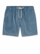 Faherty - Straight-Leg Organic Cotton-Blend Corduroy Drawstring Shorts - Blue