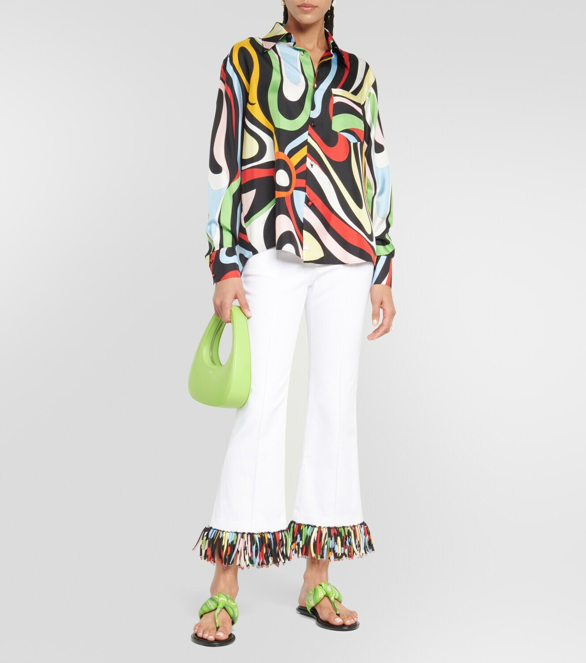 Pucci Printed silk twill thong sandals Emilio Pucci