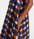 Asceno Napoli checked silk twill maxi dress
