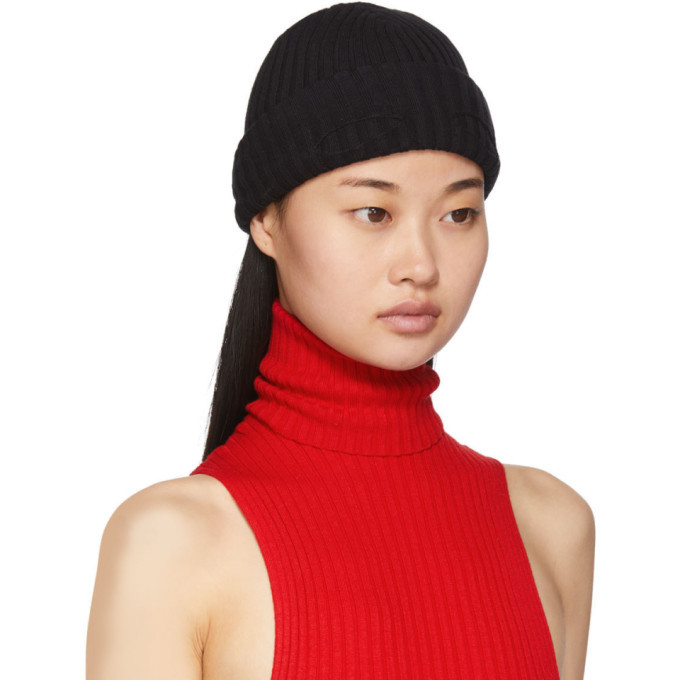 giu giu Black Rib Knit Ski Mask