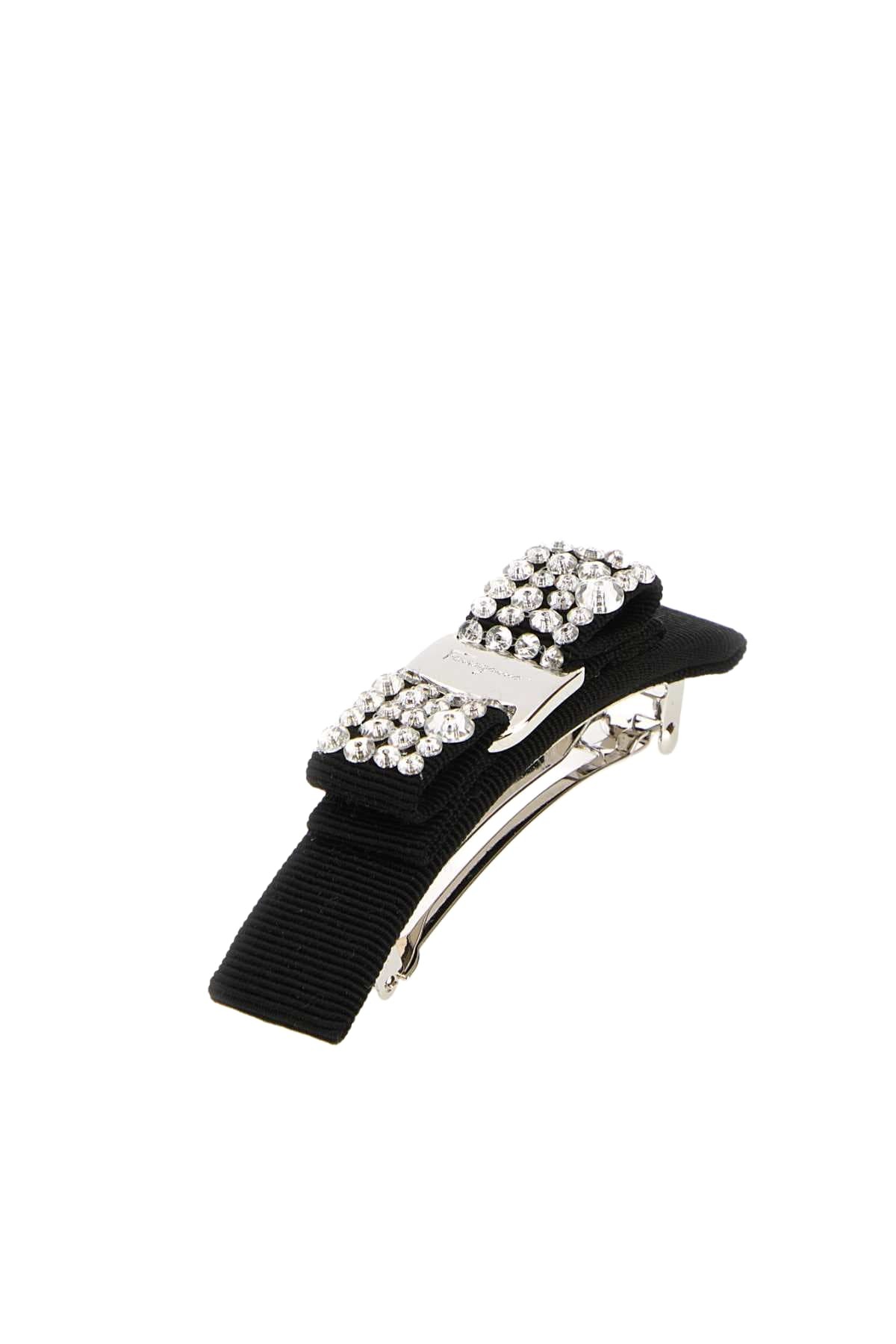 Ferragamo Black Fabric Hair Clip Salvatore Ferragamo display picture 3