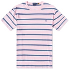 Polo Ralph Lauren Men's Multi Striped T-Shirt in Carmel Pink Multi