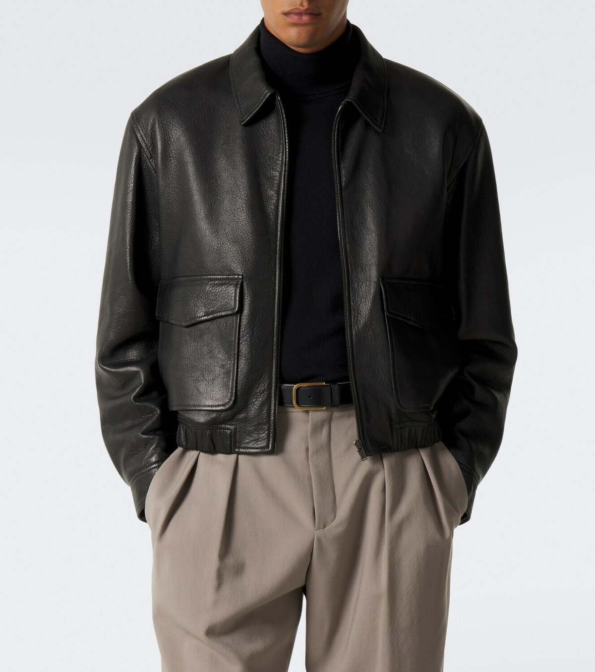 Saint Laurent Leather blouson jacket
