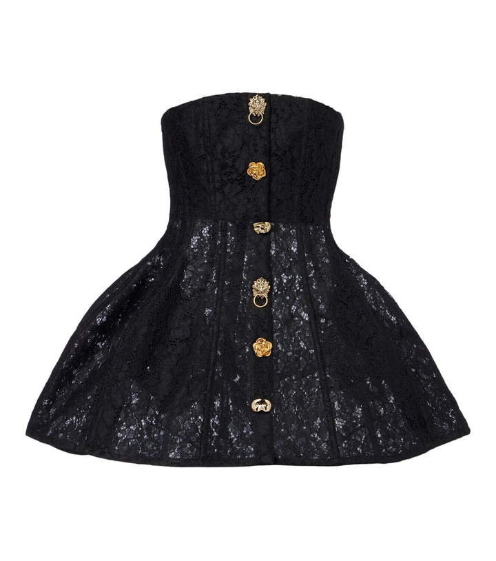 Photo: Blumarine Embellished lace bustier dress