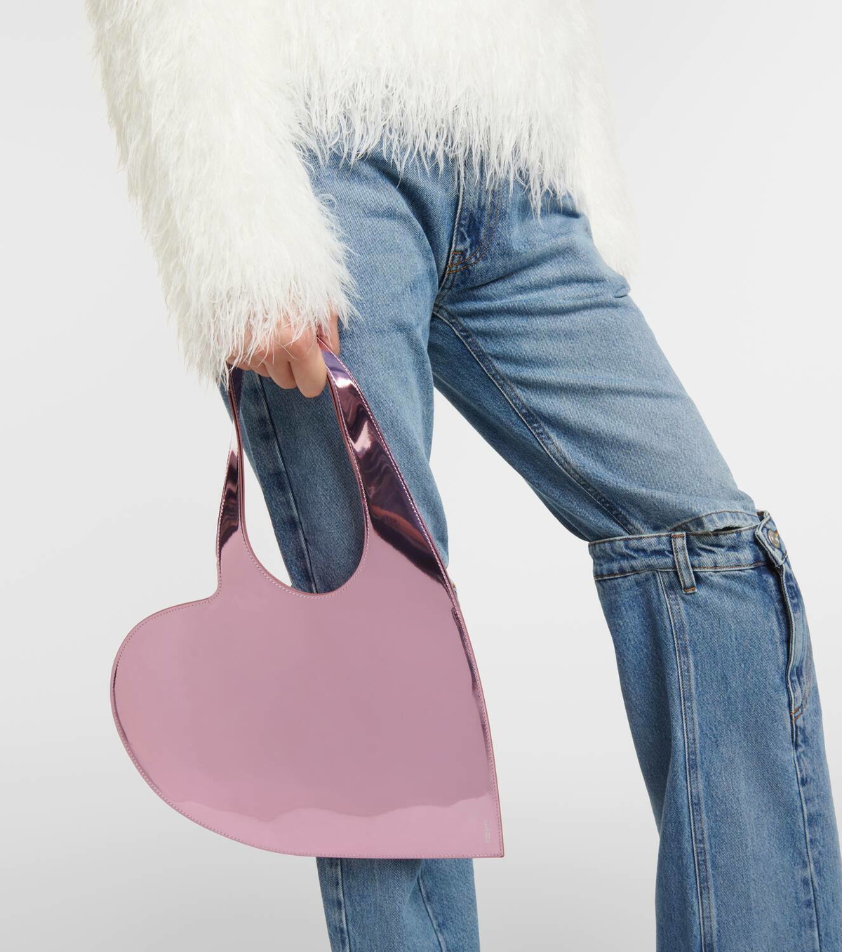 Coperni Heart Mini metallic tote bag Coperni