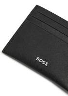 Boss Northon Logo Saffiano Leather Card Holder - Black - One Size