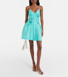 Shushu/Tong Embellished linen-blend minidress