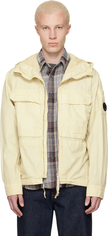 Photo: C.P. Company Beige Micro-Reps Hooded Lens Overshirt