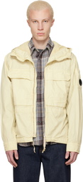 C.P. Company Beige Micro-Reps Hooded Lens Overshirt