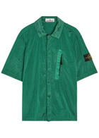 Stone Island Crinkled Nylon Overshirt Green