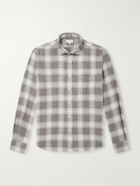 Hartford - Paul Checked Cotton and Lyocell-Blend Flannel Shirt - Brown