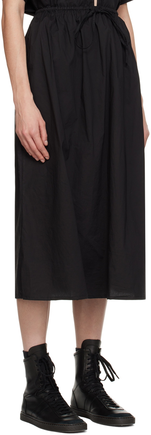 Deiji Studios Black 'The Mid Cotton' Midi Skirt