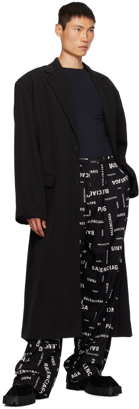 Balenciaga Black Scribble Pyjama Pants