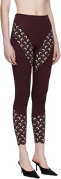 Marine Serre Burgundy Athleisure Moon Insert Leggings