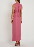 Giuliva Heritage Lyra Linen Maxi Wrap Dress Pink