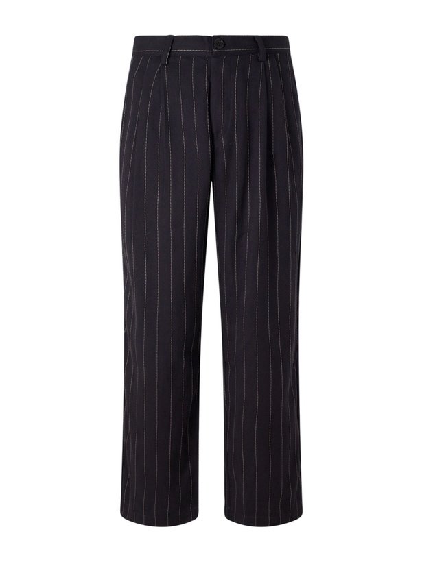 Photo: Kardo - Antonio Straight-Leg Embroidered Cotton Trousers - Blue