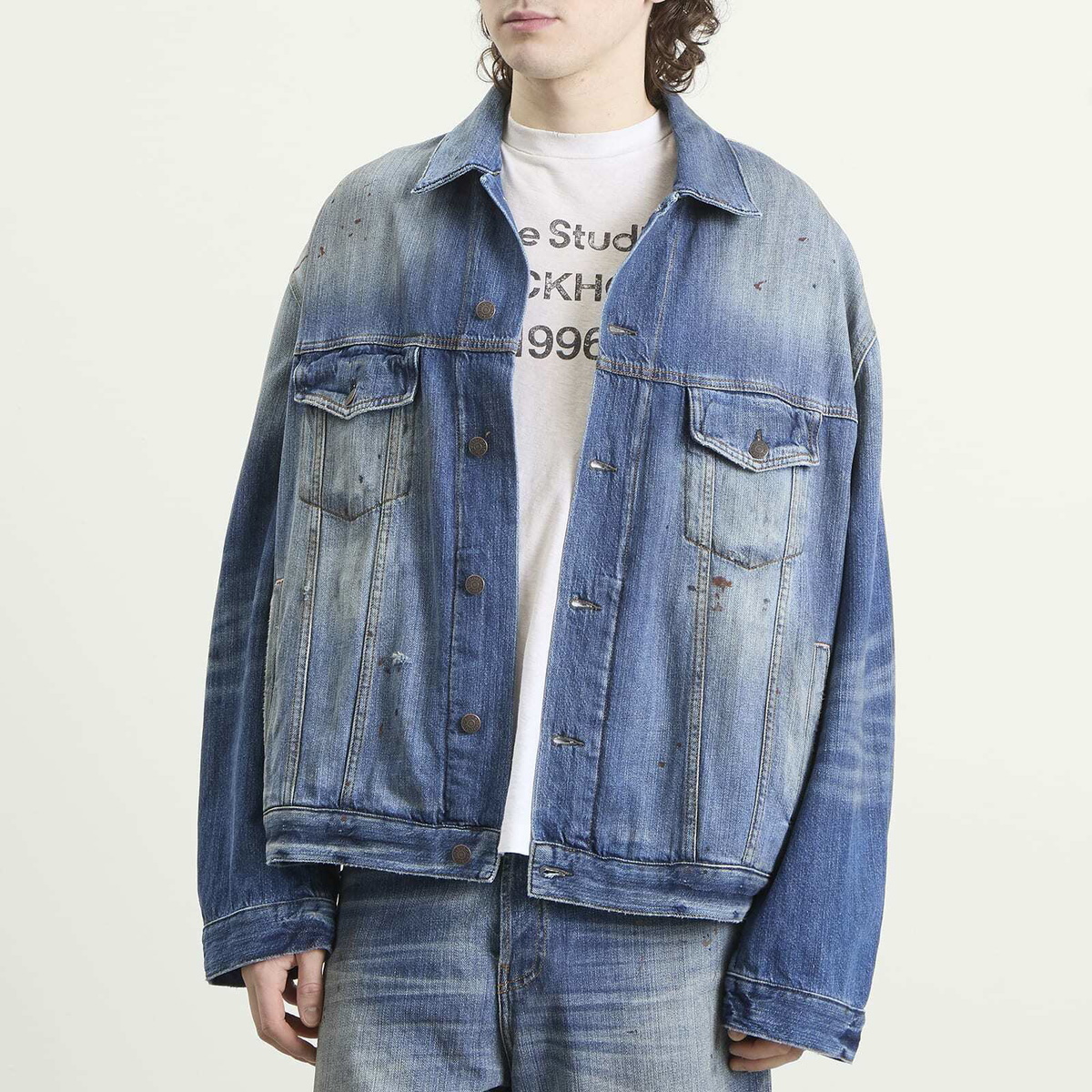 Acne Studios Men's Blue Trafalgar Denim Jacket in Mid Blue