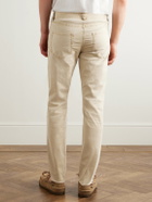 James Perse - Slim-Fit Straight-Leg Brushed Cotton-Blend Twill Trousers - Neutrals