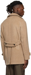Ring Jacket Tan Double Face Herringbone Peacoat