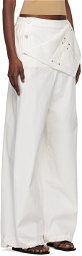 Dion Lee White Foldover Parachute Trousers