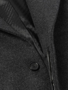 Acne Studios - Orkar Logo-Appliquéd Grosgrain-Trimmed Brushed Wool-Blend Coat - Gray