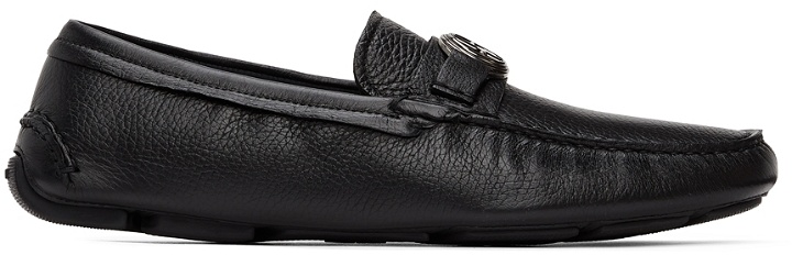 Photo: Giorgio Armani Black Leather Driving Loafers