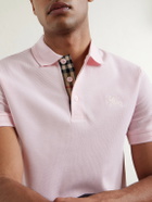 Burberry - Eddie Ekd Cotton Polo Shirt - Pink