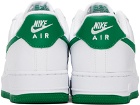 Nike White & Green Air Force 1 '07 Sneakers
