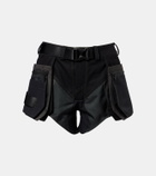 Mugler Belted low-rise cotton cargo shorts
