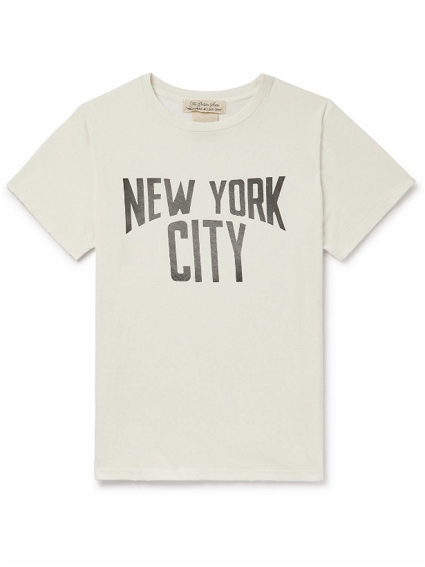 Photo: Remi Relief - Distressed Printed Cotton-Jersey T-Shirt - Neutrals