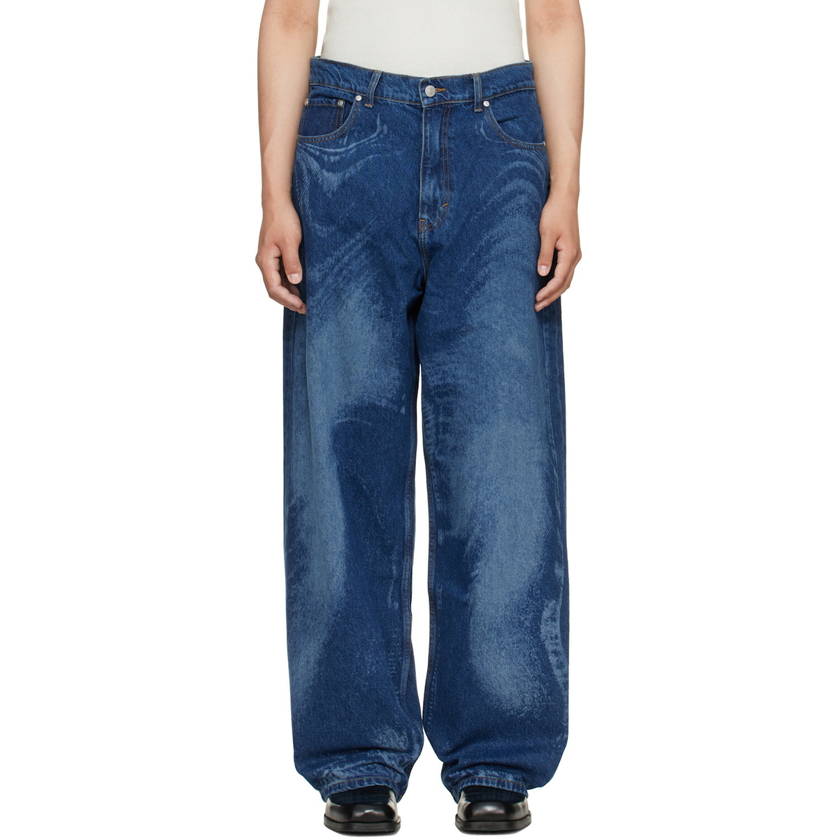CAMPERLAB Blue Distorted Laser Loose Fit Jeans