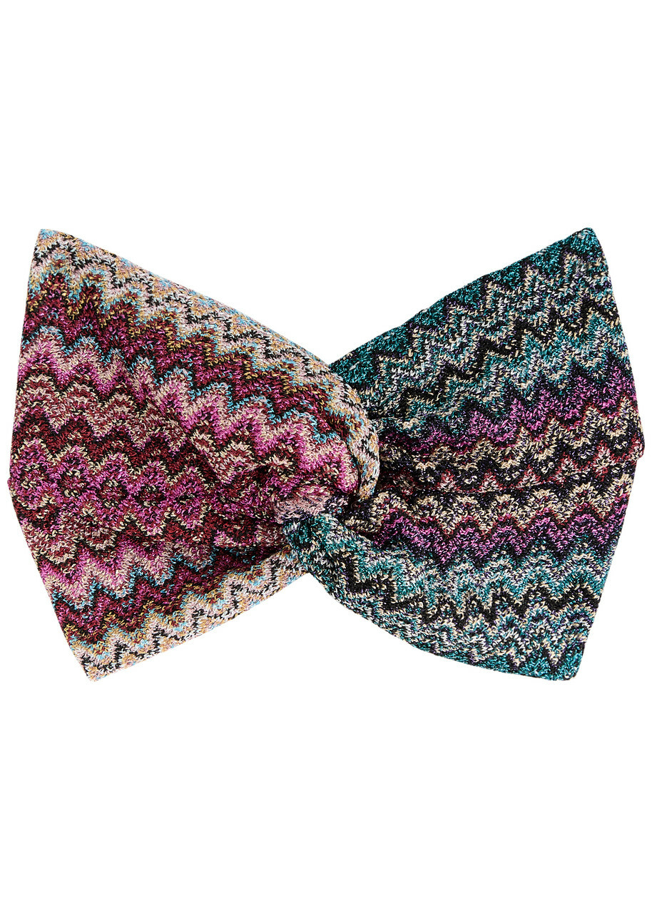 Missoni Zigzag-intarsia Knitted Headband - Purple - One Size  display picture 2