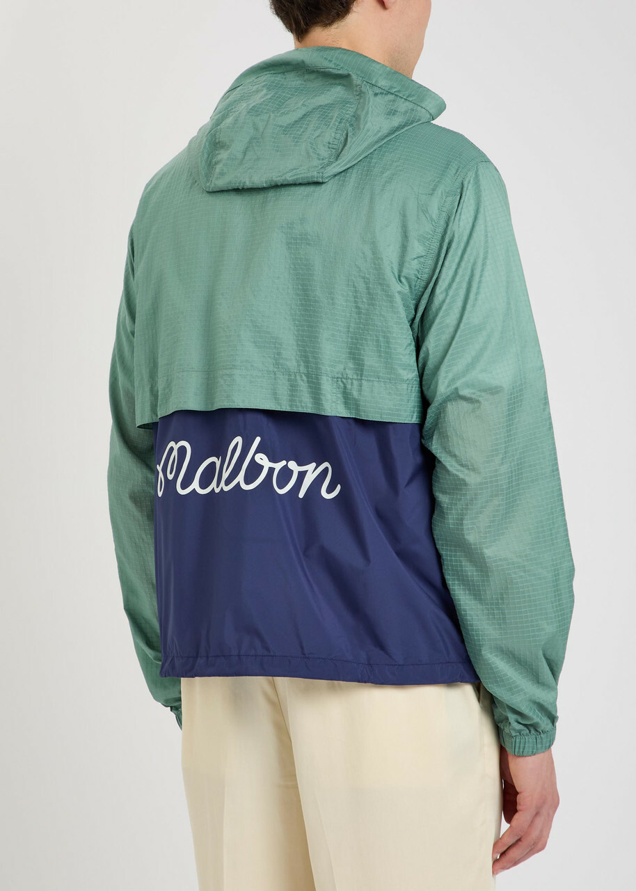 Malbon Caribe Logo Hooded Shell Jacket Green