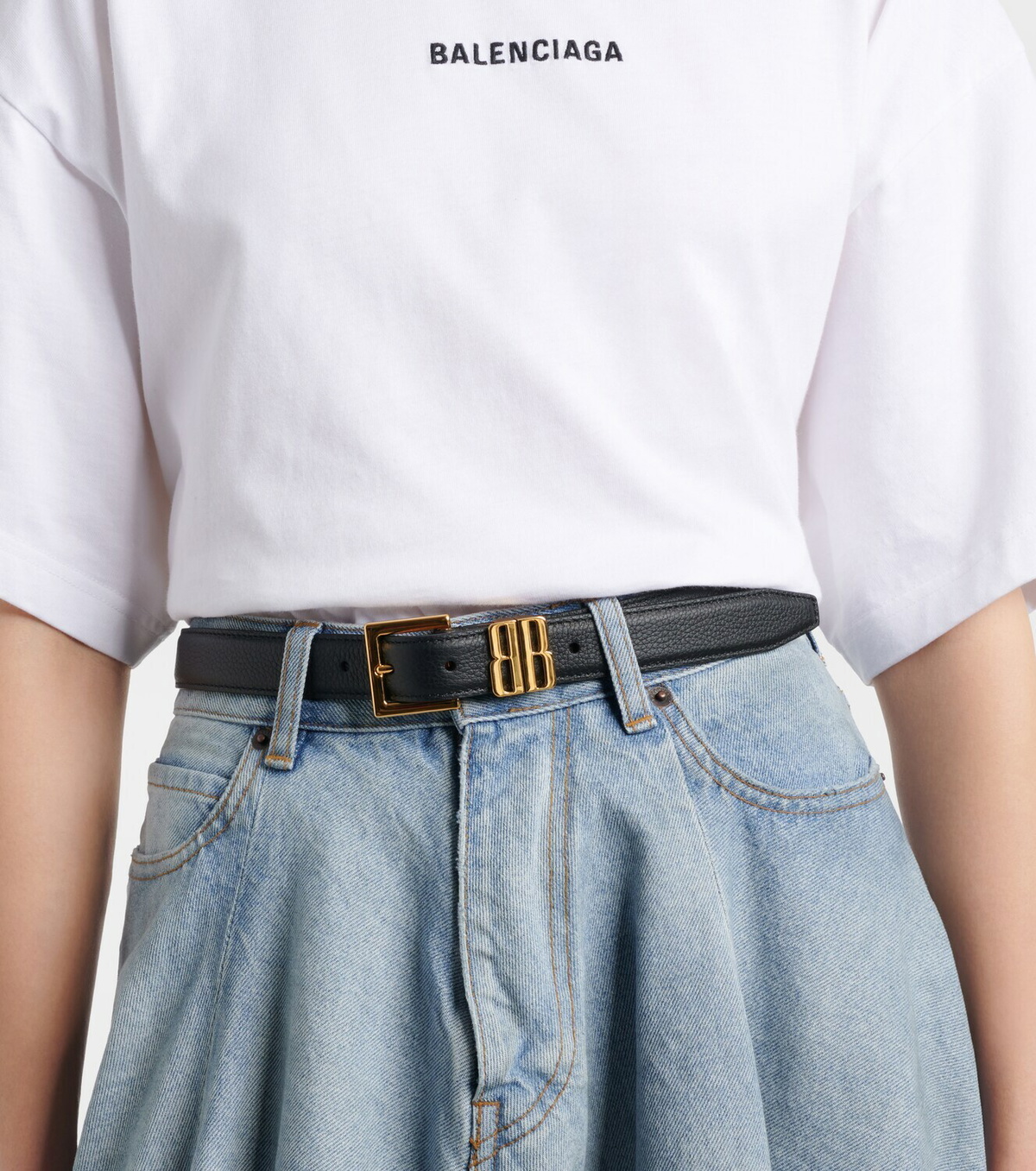 Balenciaga BB leather belt