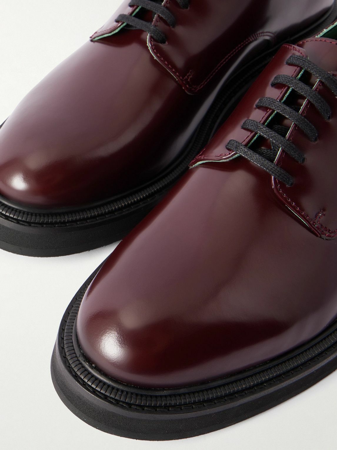 VINNY's - Officer Polished-Leather Derby Shoes - Burgundy