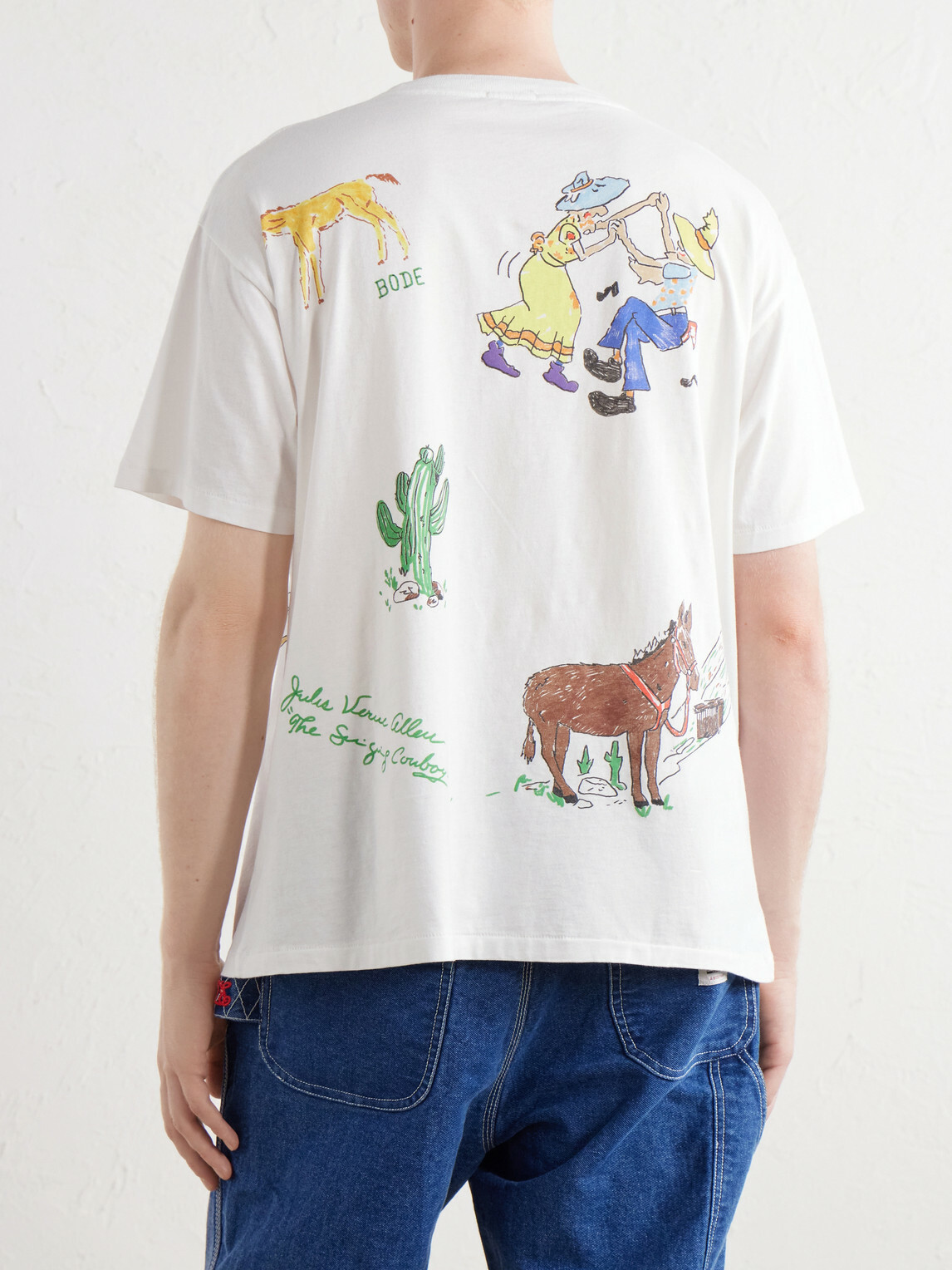 BODE - River City Printed Cotton-Jersey T-Shirt - Neutrals