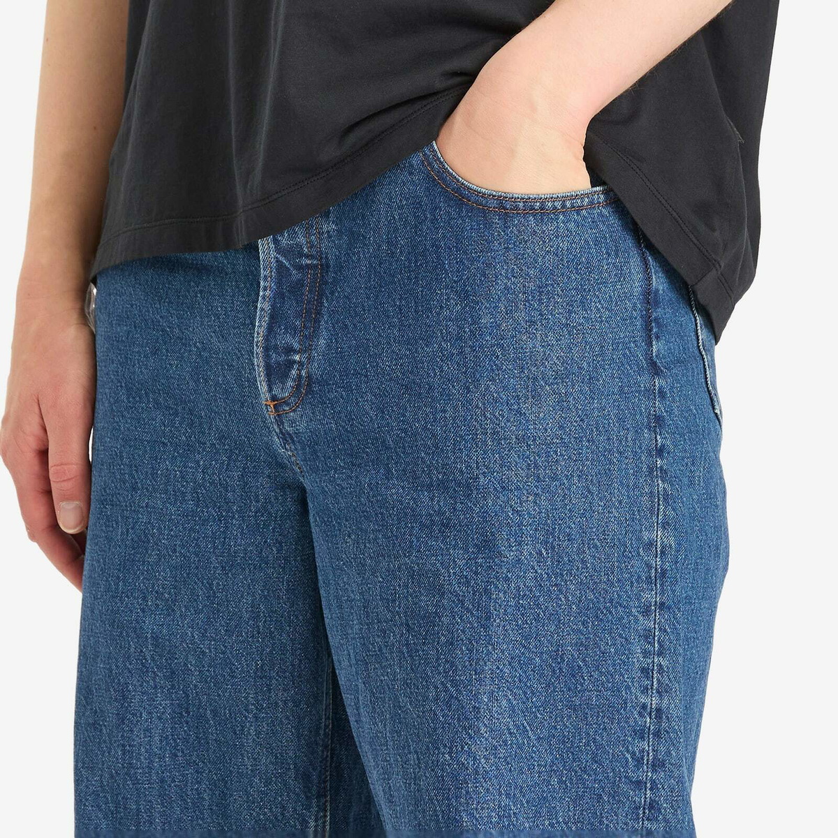 A.P.C. Men's Aaron Wide Denim Jeans in Washed Indigo A.P.C.