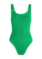 Hunza G Domino Crinkle Swimsuit - Bright Green - One Size