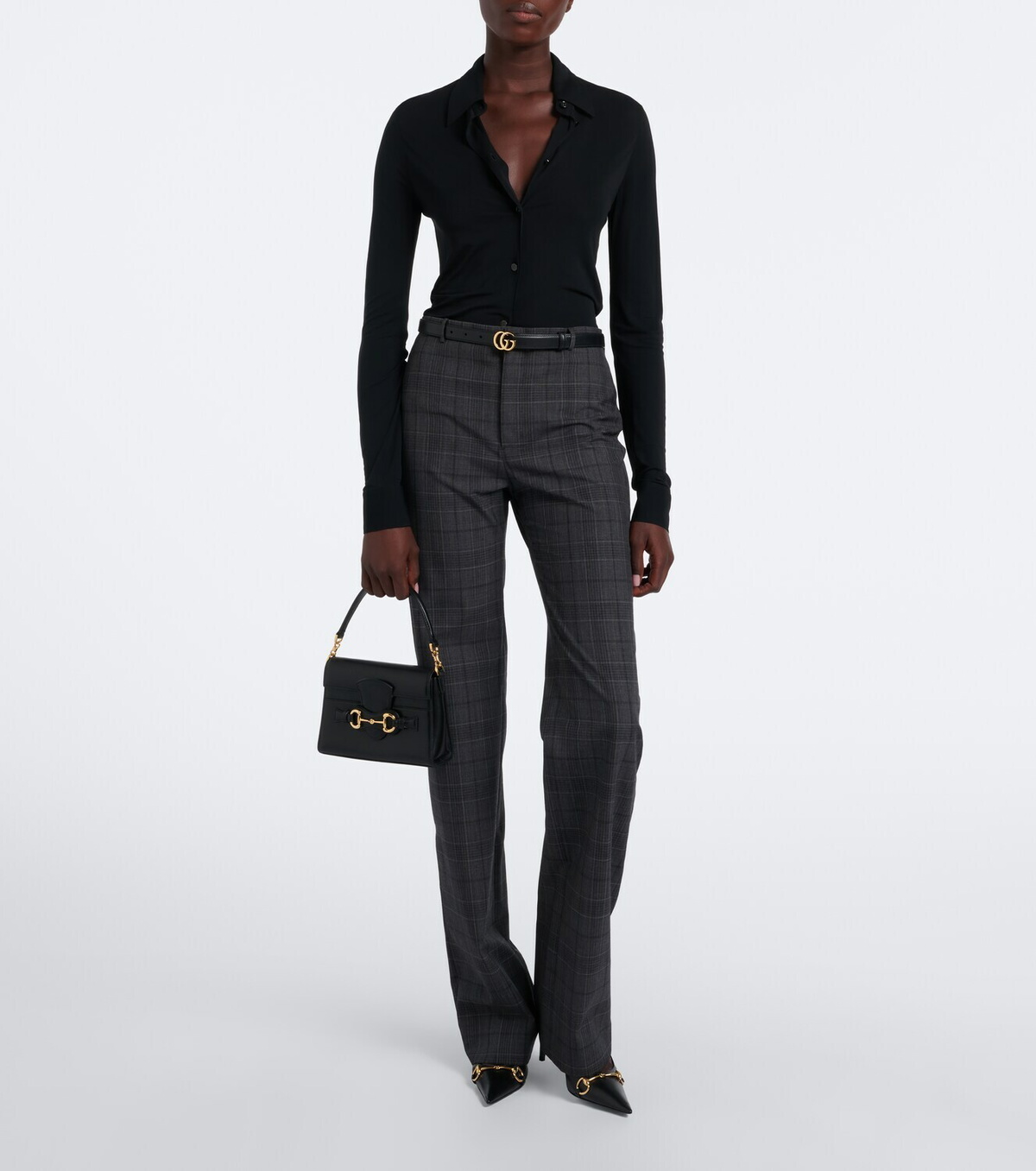 Gucci Checked wool straight pants
