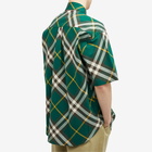 Burberry Men's EKD Logo Short Sleeve Check Shirt in Ivy Check