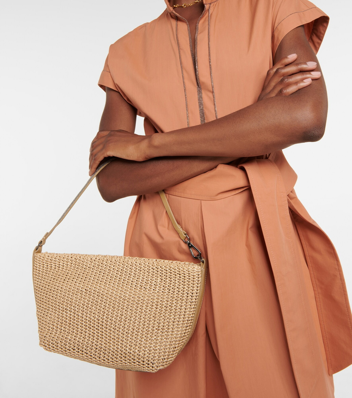 Brunello Cucinelli - Raffia effect shoulder bag Brunello