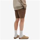 Folk Men's Cotton Linen Assembly Shorts in Ash Brown