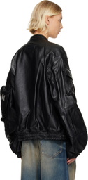 Martine Rose Black Bumbag Leather Jacket