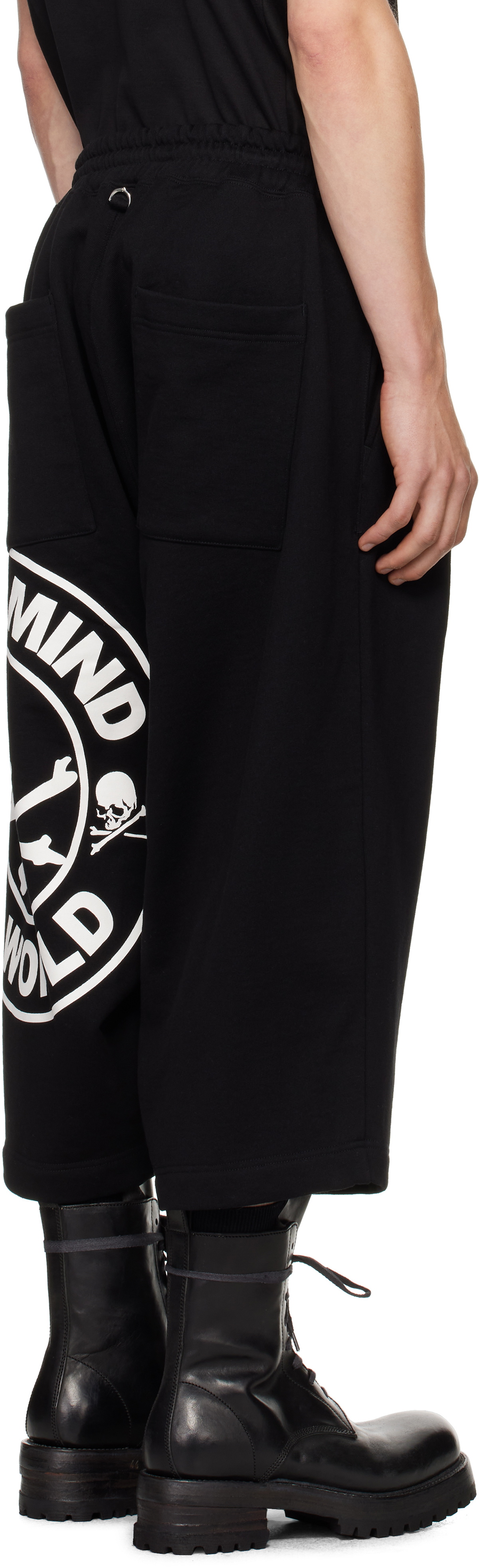 MASTERMIND WORLD Black Wide Fit Jumbo Ankle Sweatpants