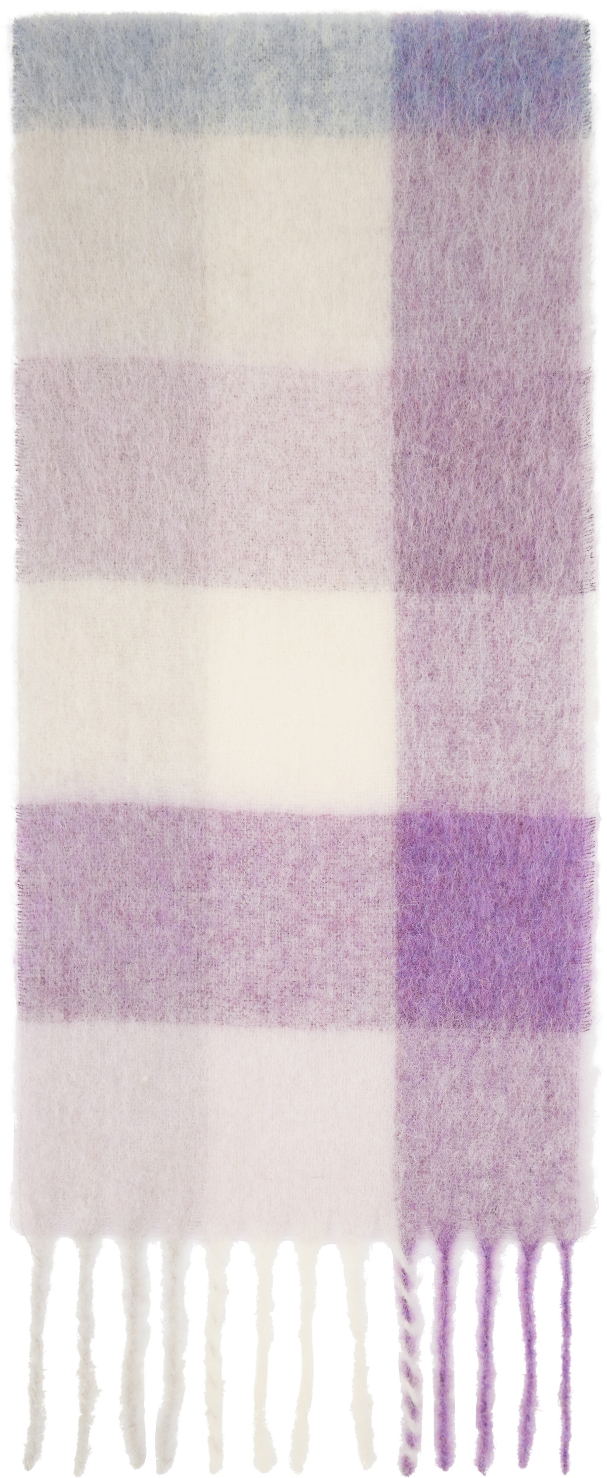 ★人気★ Acne Studios Mohair Check Scarf Lilac White Acne Studios - Mohair checked scarf - Lilac/white