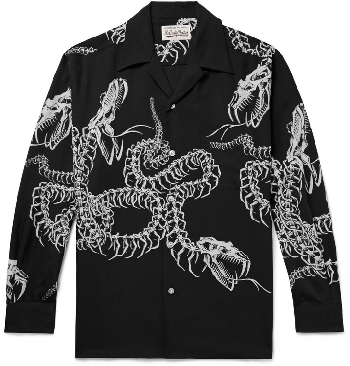 Photo: Wacko Maria - Camp-Collar Printed Lyocell Shirt - Black