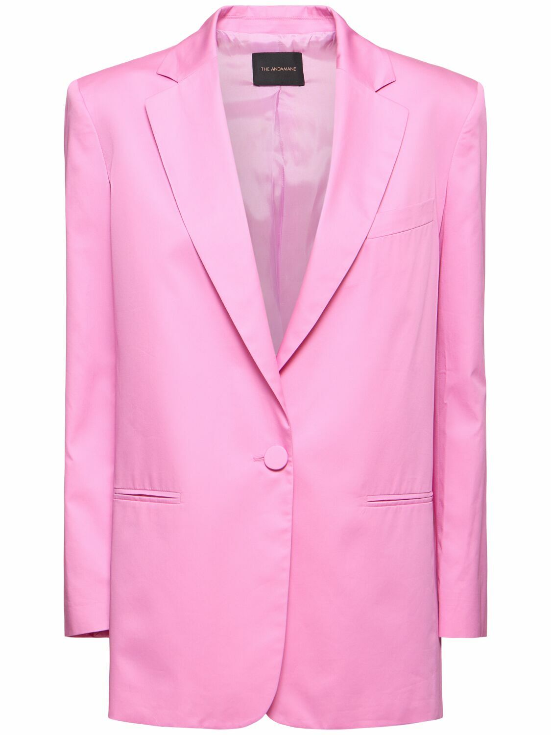 THE ANDAMANE Guia Cotton Satin Oversize Blazer The Andamane